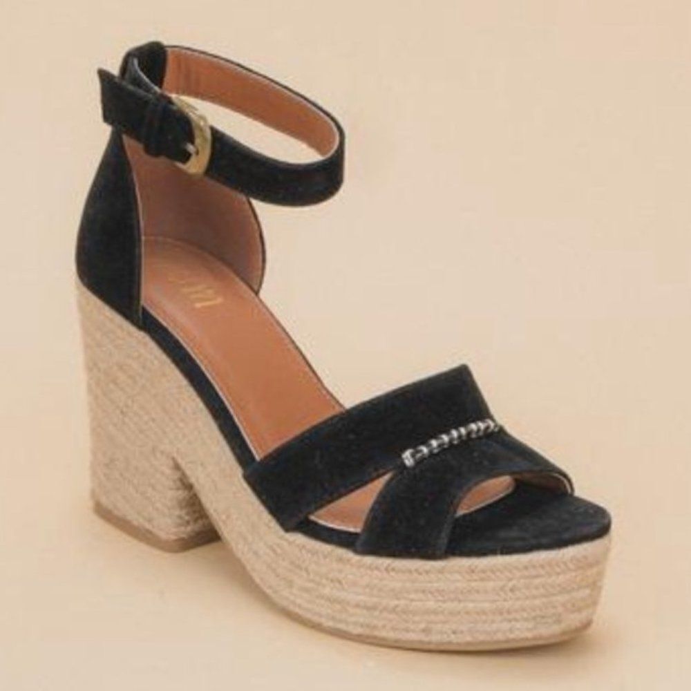Mi iM "Lynn" Chunky Espadrille Wedge Heels Sz 8.5